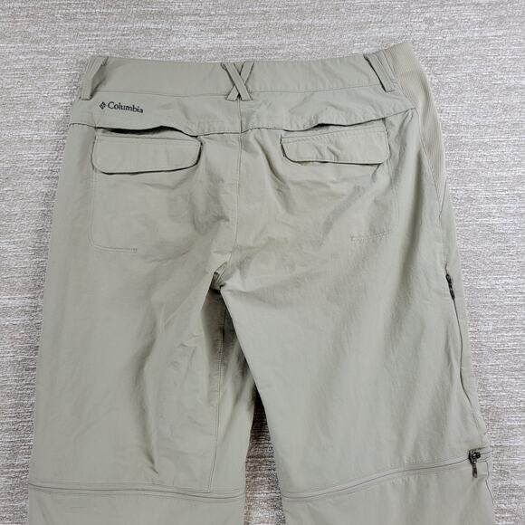 Columbia Convertible Hiking Pants Womens 10 Tan Omni Shield Side Stretch Trail - Picture 15 of 16